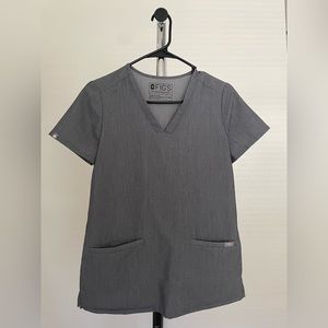 FIGS: XXS Graphite Scrub Top